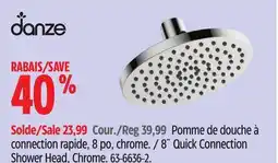 Canadian Tire 8˝ Quick Connection Shower Head, Chrome offer