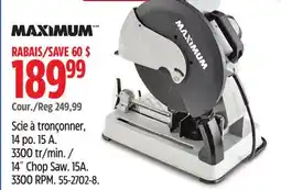 Canadian Tire MAXIMUM 14˝ Chop Saw offer