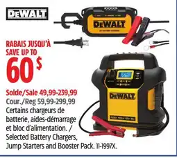 Canadian Tire DEWALT Selected Battery Chargers, Jump Starters and Booster Pack offer