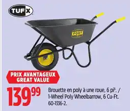 Canadian Tire 1-Wheel Poly Wheelbarrow, 6 Cu-Ft offer