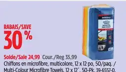 Canadian Tire Multi-Colour Microfibre Towels, 12 x 12˝, 50-Pk offer