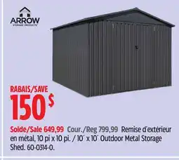 Canadian Tire 10´ x 10´ Outdoor Metal Storage Shed offer