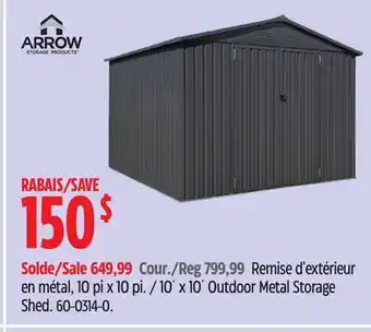 Canadian Tire 10´ x 10´ Outdoor Metal Storage Shed offer