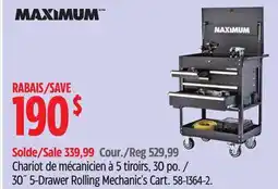 Canadian Tire 30˝ 5-Drawer Rolling Mechanic's Cart offer