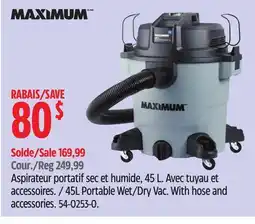 Canadian Tire 45L Portable Wet/Dry Vac offer