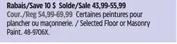 Canadian Tire Selected Floor or Masonry Paint offer