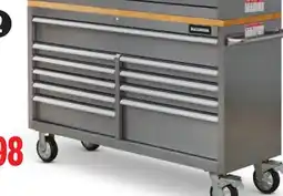 Canadian Tire Maximum 56˝ 10-Drawer Cabinet with Butcher-Block Top. Up to 1200-lb caster capacity offer