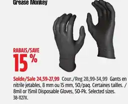 Canadian Tire 8mil or 15mil Disposable Gloves, 50-Pk offer