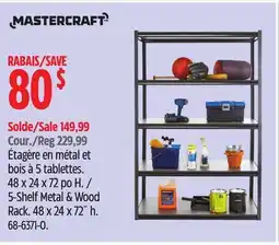 Canadian Tire Mastercraft 5-Shelf Metal & Wood Rack offer