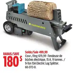 Canadian Tire 9-Ton 15A Electric Log Splitter offer