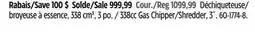 Canadian Tire CHAMPION338cc Gas Chipper/Shredder, 3˝ offer