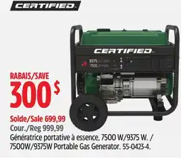 Canadian Tire 7500W/9375W Portable Gas Generator offer