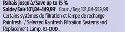 Canadian Tire Selected Rainfresh Filtration Systems and Replacement Lamp offer