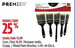 Canadian Tire Premier Mixed Paint Brushes, 5-Pk offer