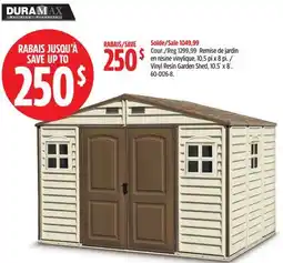 Canadian Tire DURAMAX Vinyl Resin Garden Shed, 10.5´ x 8´ offer