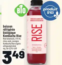 Metro BOISSON RÉFRIGÉRÉE BIOLOGIQUE KOMBUCHA RISE | KOMBUCHA RISE ORGANIC REFRIGERATED DRINK offer