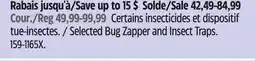 Canadian Tire Selected Bug Zapper and Insect Traps offer