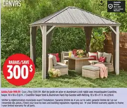 Canadian Tire Coastline Taupe Steel & Aluminum Hard-Top Gazebo with Netting offer