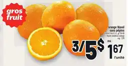 Metro ORANGE NAVEL SANS PÉPINS | NAVEL SEEDLESS ORANGE offer