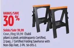 Canadian Tire Certified Folding Sawhorse with Non-Slip Feet, 2-Pk offer