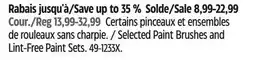 Canadian Tire Selected Paint Brushes and Lint-Free Paint Sets offer
