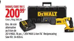 Canadian Tire DEWALT 20V MAX Li-Ion 11⁄8˝ Reciprocating Saw Kit offer