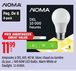 Canadian Tire A19 60W LED Bulbs, Warm White or Daylight offer