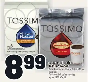 Metro CAPSULES DE CAFÉ TASSIMO NABOB | TASSIMO NABOB COFFEE CAPSULES offer