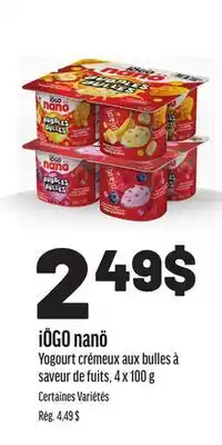 Metro IÖGO NANÖ YOGOURT CRÉMEUX AUX BULLES À SAVEUR DE FUITS offer