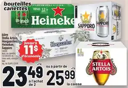 Metro BIÈRE STELLA ARTOIS, HOEGAARDEN, HEINEKEN, SAPPORO | BEER offer
