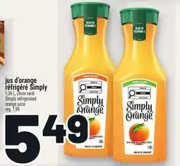 Metro JUS D'ORANGE RÉFRIGÉRÉ SIMPLY | SIMPLY REFRIGERATED ORANGE JUICE offer