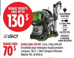 Canadian Tire 56V Compact Pressure Washer Kit offer