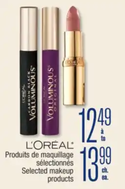 Jean Coutu L'OREAL Selected makeup products offer