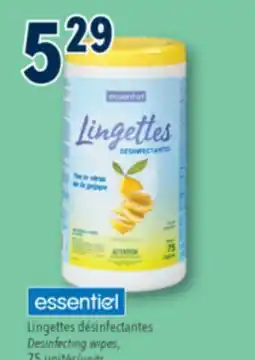 Familiprix Essentiel citrus scent disinfecting wipes 75un offer