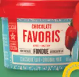 Familiprix Chocolats Favoris milk chocolate fondue Original Milk offer