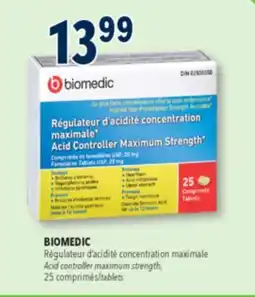 Familiprix Biomedic acid controller maximum strength tablets 25un offer