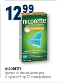 Familiprix Nicorette stop smoking nicotine 4mg gum Fresh Fruit 30un offer