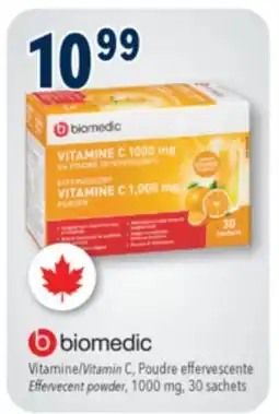 Familiprix Biomedic effervescent vitamin C 1000mg powder sachets 30un offer