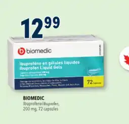 Familiprix Biomedic gélules d'ibuprophène 200mg 72un / Biomedic ibuprofen 200mg liquid gels 72un offer
