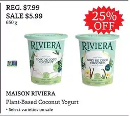 The Big Carrot MAISON RIVIERA Plant-Based Coconut Yogurt offer