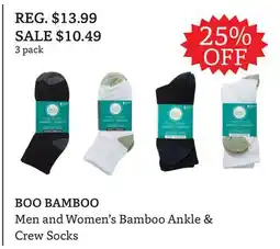 The Big Carrot BOO BAMBOO Men and Women's Bamboo Ankle & Crew Socks offer