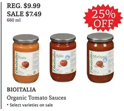 The Big Carrot BIOITALIA Organic Tomato Sauces offer