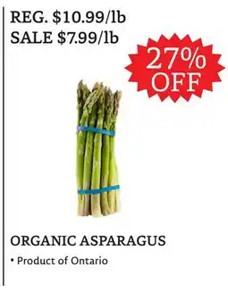 The Big Carrot ORGANIC ASPARAGUS offer
