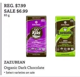 The Big Carrot ZAZUBEAN Organic Dark Chocolate offer