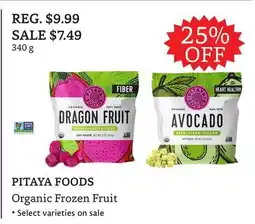 The Big Carrot PITAYA FOODS Organic Frozen Fruit offer