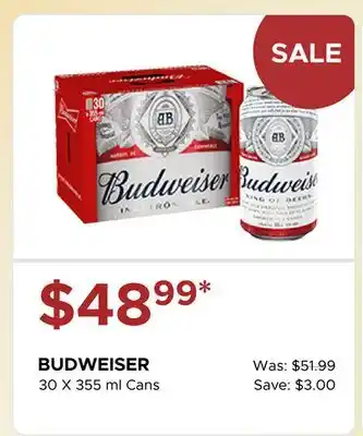The Beer Store BUDWEISER offer