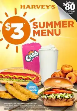 Harvey’s HARVEY'S SUMMER MENU offer