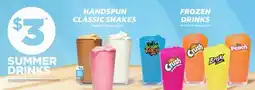 Harvey’s HANDSPUN CLASSIC SHAKES 580-660 Cals (Regular Size), FROZEN DRINKS 180-210 Cals (Regular Size) offer