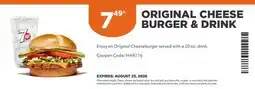 Harvey’s ORIGINAL CHEESE BURGER & DRINK offer