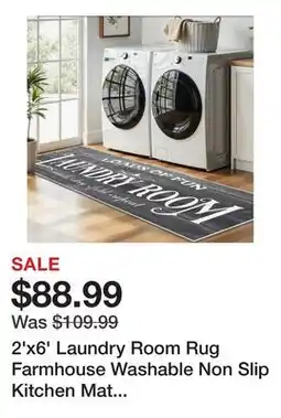 Wayfair 2'x6' Laundry Room Rug Farmhouse Washable Non Slip Kitchen Mat Runner Rug offer